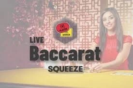 Baccarat Squeeze slot visual from Evolution available on weiss-casino.bet