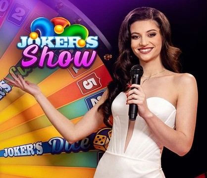 Joker’s Show online game logo by Skywind Group on weiss-casino.bet