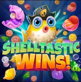 Shelltastic Wins logo by Jili Games Weiss